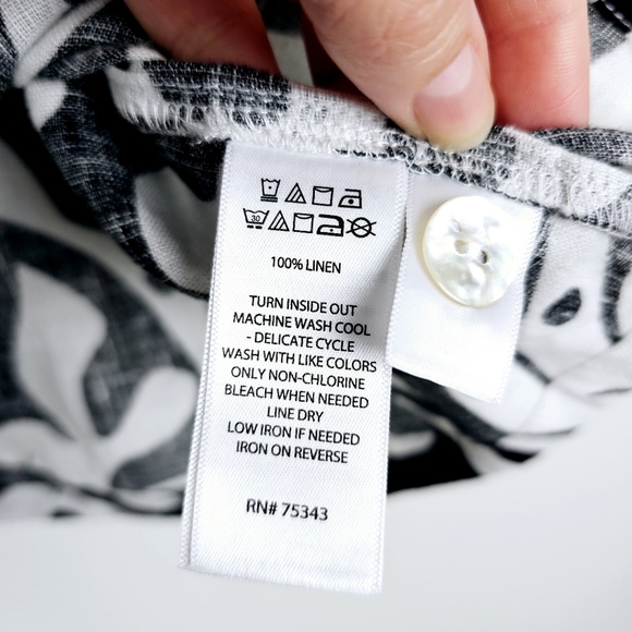 Rachel Zoe Black & White Linen Button Front Shirt NWT - Picture 7 of 7